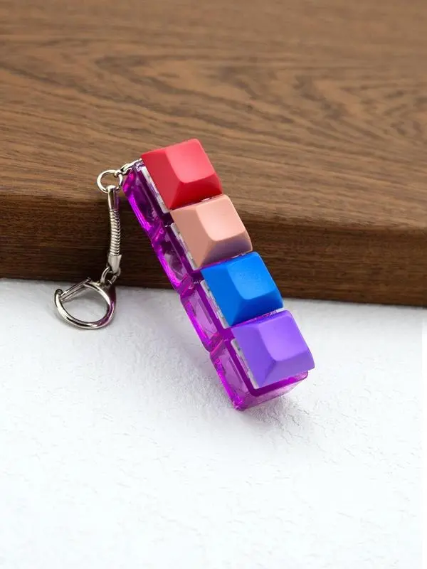 Fun Keycap Keyboard Keychain As Summer Outfits 2025, Punk Style Keyboard 4 Keys Toy Keychain for Women & Men, Summer Fashion Accessories for Daily Use for Decompression Gift 4