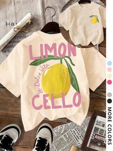 Women's Lemon Print Round Neck Graphic Tee, Vintage Trendy Casual Short Sleeve T-shirt for Daily Wear, Ladies All Seasons Top, Tshirt, Womenswear, Cute Clean Girl Clothes
