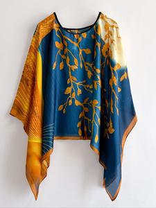 Women's Elegant Plants Print Scarf, Casual Soft Comfortable Shawl for Daily Wear, Fashion Accessories for Women & Girls