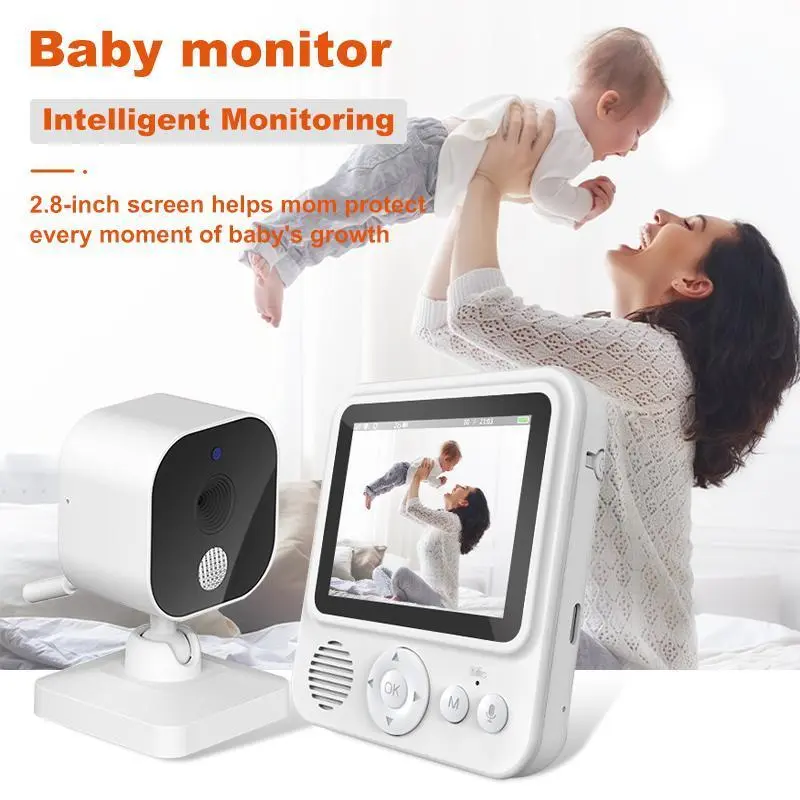 Baby Monitor With Night Vision, Voice Temperature Detection Baby Monitor, Crib Monitor With 2.8 Inch Screen, Infant Monitor With Night Light, Safe Baby Monitoring Instrument 2