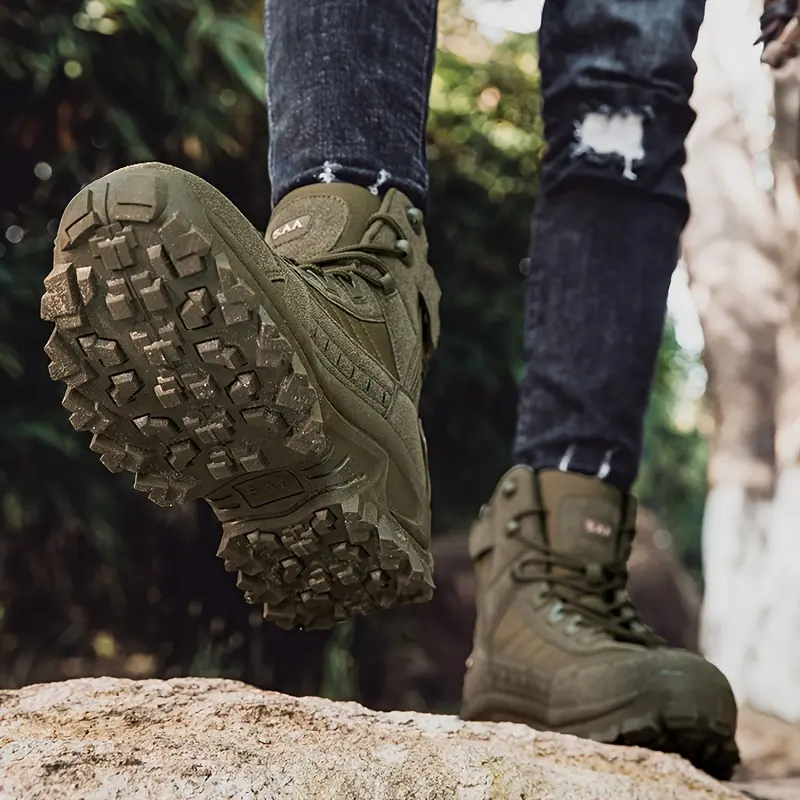 Men's Boots, Outdoor Lace-up Walking Hiking Shoes, Rugged Style Shoes 3