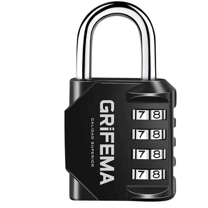 Combination Padlocks with 4 Digit Code, Locker Padlock Outdoor Heavy Duty Weatherproof for School Gym Locker cabinet, Garage, Gate, Shed GA1001-1 (1 PACK), Black