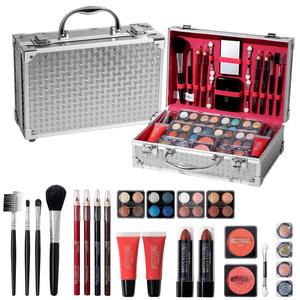 Makeup Starter Kit with Storage Box, 1 Set Multi-use Facial Makeup Tool Set for Home & Salon Use, Complete Makeup Supplies Gifts for Women & Girls