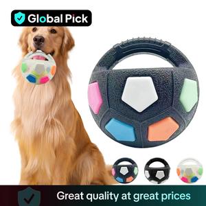 Football Shaped Pet Toy, Durable Squeaky Dog Chew Toy, Dog Teeth Cleaning And Biting Training Toy, Fun Indoor And Outdoor Playing Ball