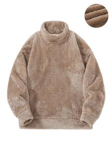 Men's Solid Thermal Lined Sweatshirt, Casual Loose Long Sleeve Pullover for Fall & Winter, Men's Clothes for Daily Wear