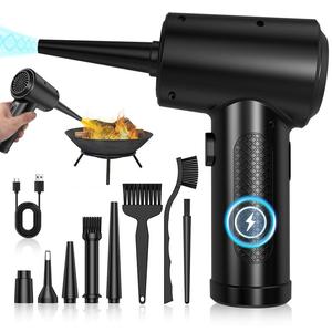 Portable Handheld Car Blower, Multifunctional High Speed Turbo Fan, Rechargeable Blower with Multiple Accessories, Outdoor Camping Blower