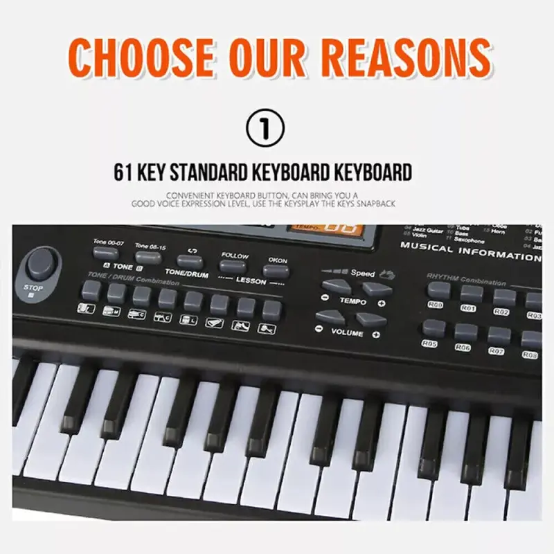 61 Key Electric Digital Piano Musical Beginner Electronic Keyboard Instrument UK 2