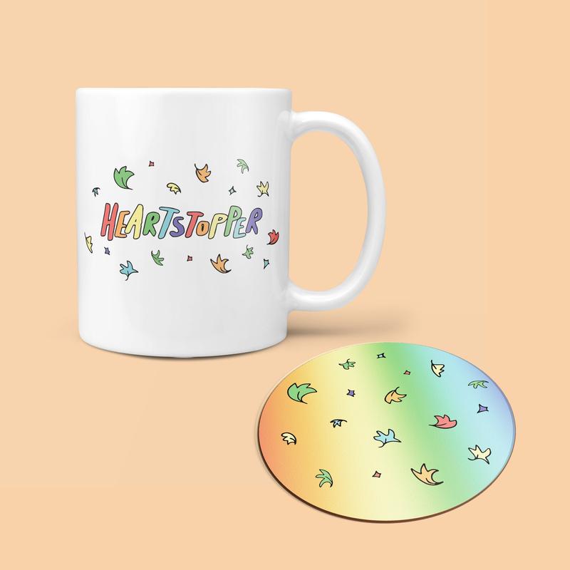 Heartstopper Mug Gift Set - Ceramic Drinkware for Coffee and Tea Wooden Reusable 3