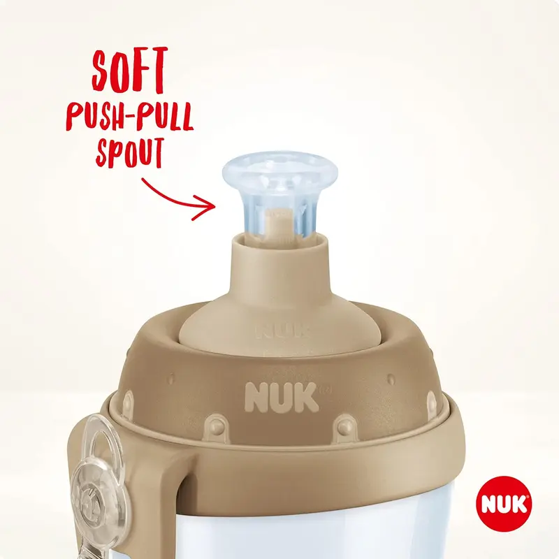 NUK Sports Cup Toddler Cup with Chameleon Effect | 24+ Months | 450 ml | Leak-Proof, Easy-Open/Close Push-Pull Spout | Colour Changing | Clip & Cap | BPA-Free | Chameleon (Green) 3