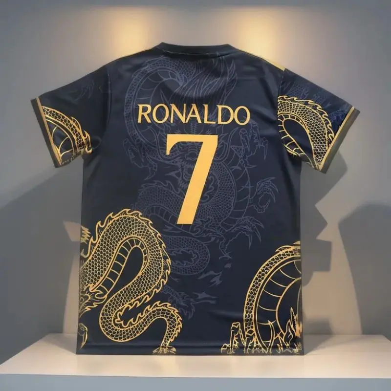 New C Ronaldo Fans Football Jersey T-shirt Mens Football Sports T-shirt Boys Dragon Pattern Football Training Suit Tshirt 5