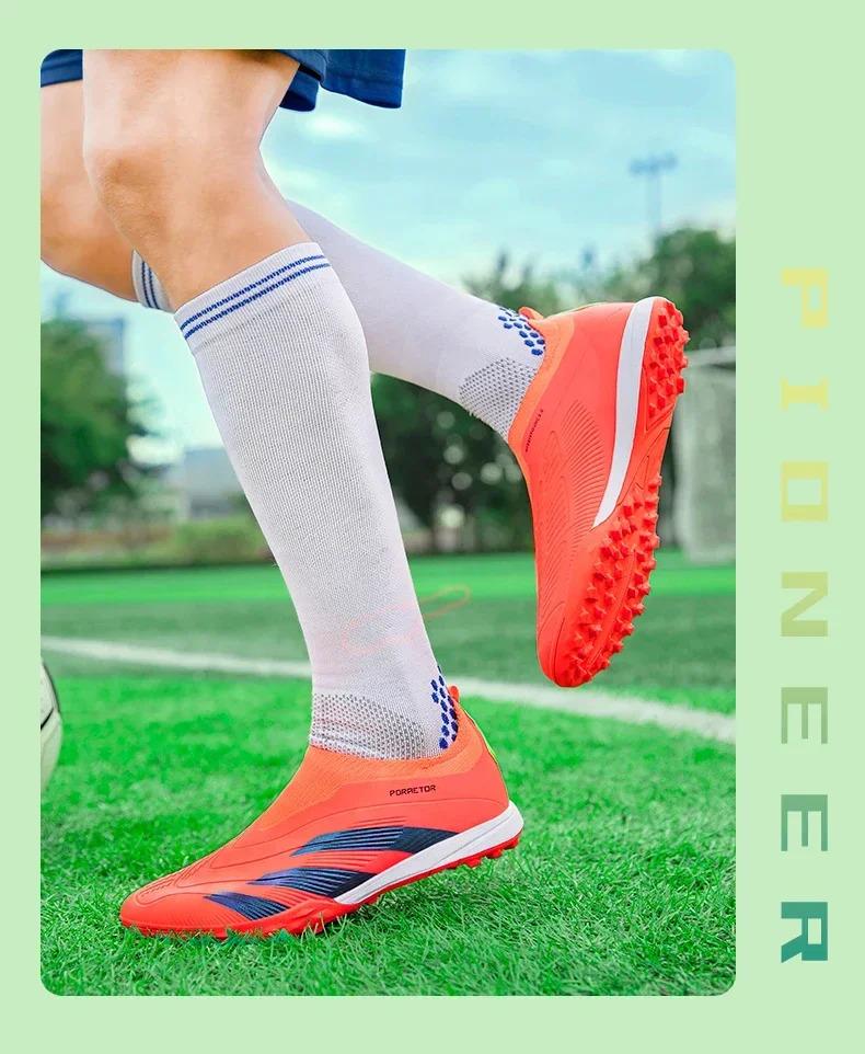 Product Introduction of New Men Original Football Shoes Indoor Society Professional Non Slip Soccer Ultralight Shoes Grass Training Kids Match Sneaker 22