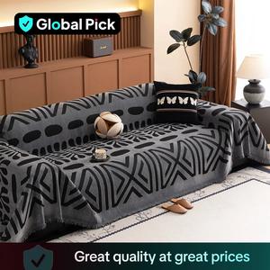 Geometric Jacquard Dustproof Sofa Slipcover, 1 Count Non-slip Waterproof Sofa Cover, Soft Sofa Protector, Washable Sofa Slipcover, Sofa Couch Protector for Home Living Room, Home Decor, Couch Covers, Funky Bedroom Accessories, Elastic Sofa Slipcover