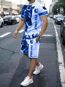 Men's Casual Summer Set, Polyester Fabric, Breathable &, Fitted Design, Perfect for Vacation Wear