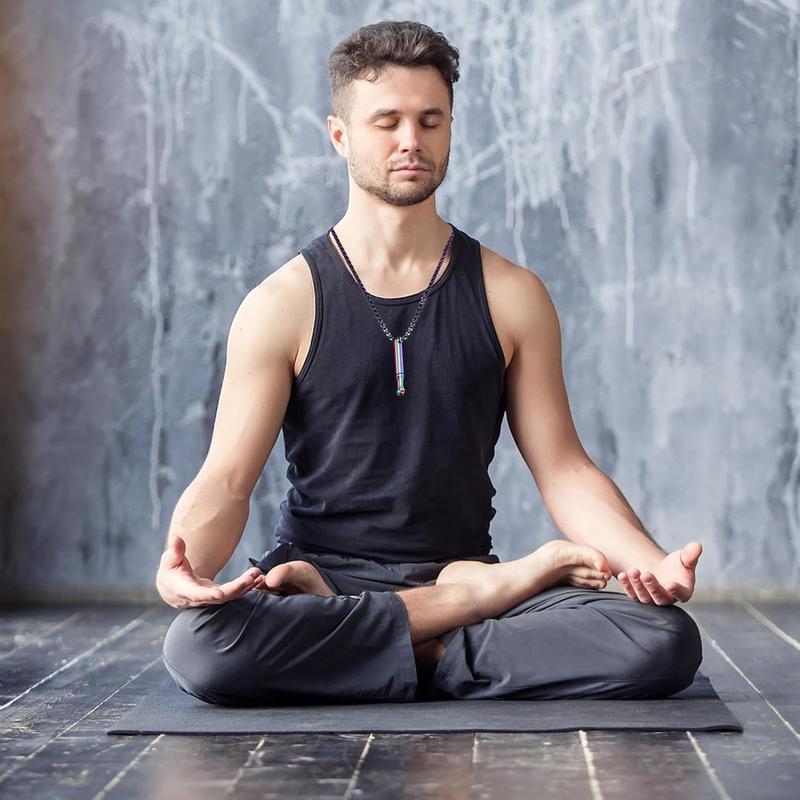 Product Introduction of Breathing Resistance Whistle Necklace Round Tube Built-in Cotton Core Assisted Yoga Meditation Decompression Mindfulness Jewelry Titanium Steel Pendant 4
