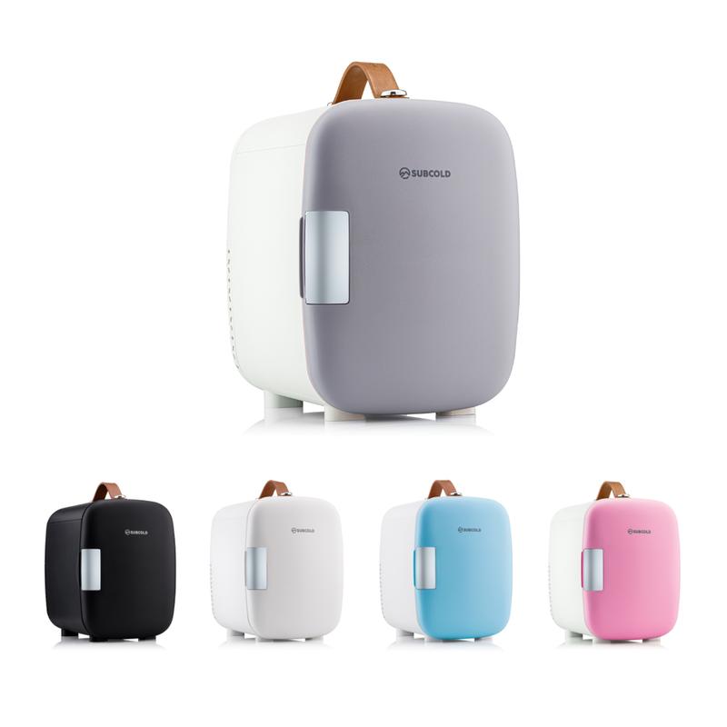 Subcold Pro4 Luxury Mini Fridge Cooler | 4 Litre / 6 Cans | AC and Exclusive USB Power Option | Portable Small Fridge for the Office, Bedroom, Car, Travel, Skincare & Cosmetics (Pink) 0