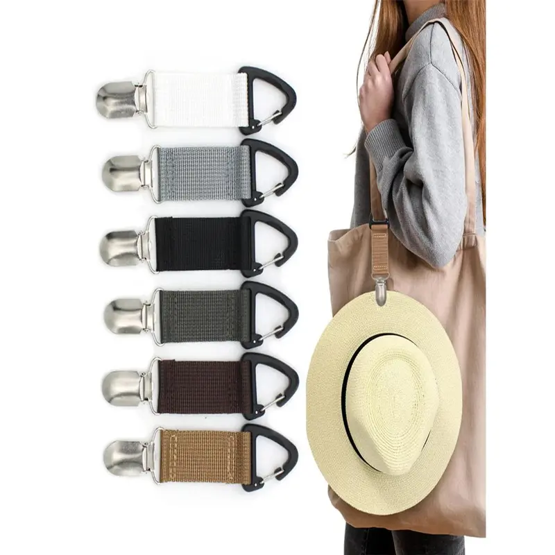 【Buy 1 with free gift】 1pc Fashionable Multi-Functional Outdoor Travel Straw Hat Clips, Portable Hat Holder For Women 0