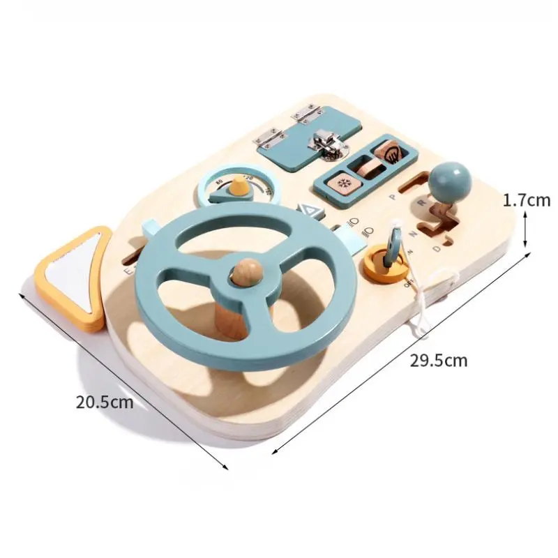 Early Childhood Education Wooden Steering Wheel Toys Parent-child Interaction Learning Driving Puzzle Toys Early Learning Aids 5