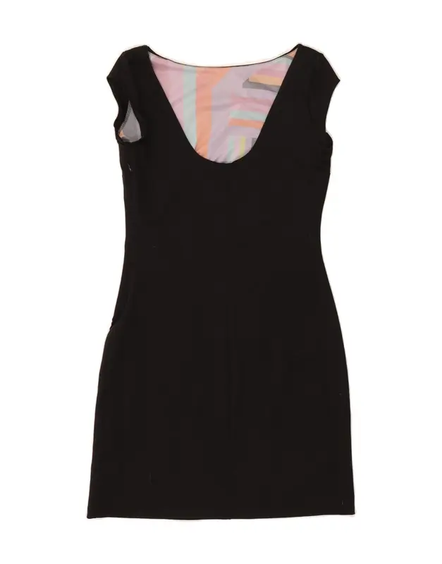Pre-Owned Vintage DESIGUAL Womens Sheath Dress UK 12 Medium Black Geometric Polyester 2