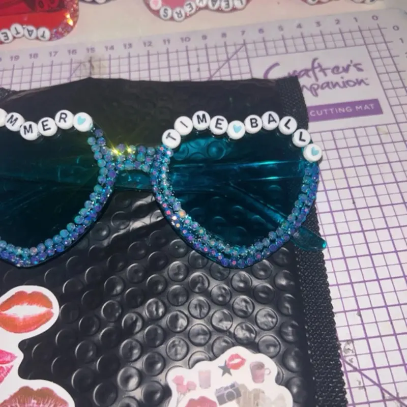 Summer time ball bedazzled glasses 2