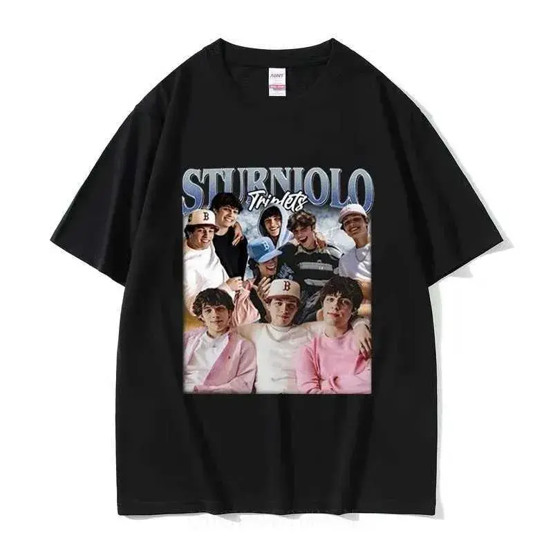 Limited Sturniolo Triplets Graphic T Shirt Men Women Fashion High Quality Retro T-shirt Cotton Oversized Tshirts Streetwear