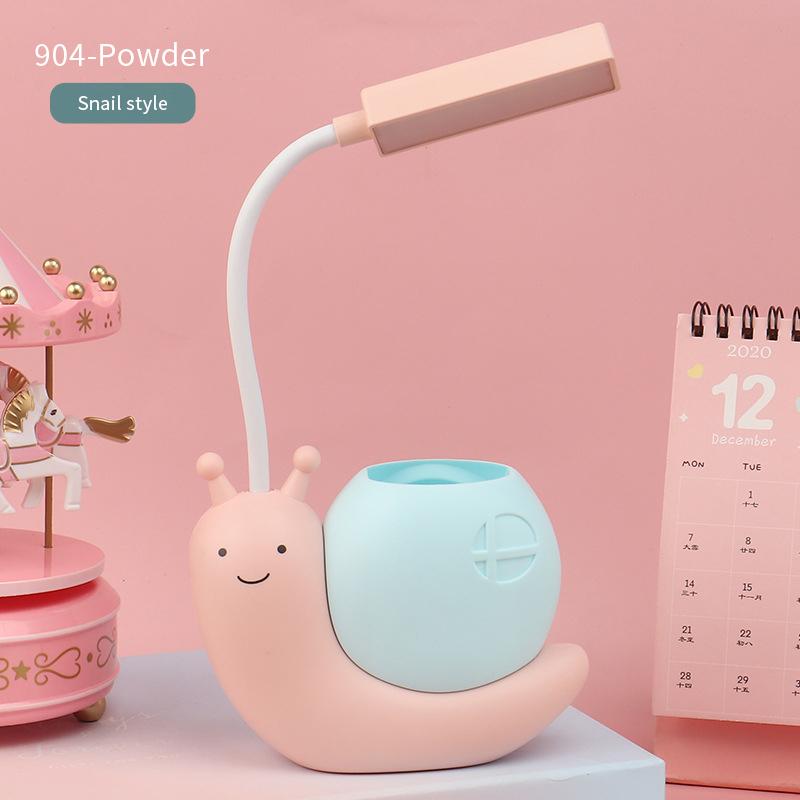 Cartoon Table Lamp Cute Snail Night Light USB Rechargeable LED Table Light Child Eye Protection Desk Lamp Reading Lamp With Pen 8