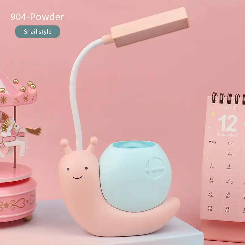 Cartoon Table Lamp Cute Snail Night Light USB Rechargeable LED Table Light Child Eye Protection Desk Lamp Reading Lamp With Pen 7