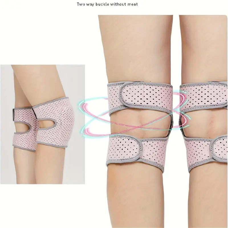 Women'S Pink Knee Support Braces - Polyester Filled Sponge, Ideal for Yoga, Tennis, Dance & Gym Workouts - Pair of Adjustable Aerodynamic Supports, Dance Accessories, Without Battery 6
