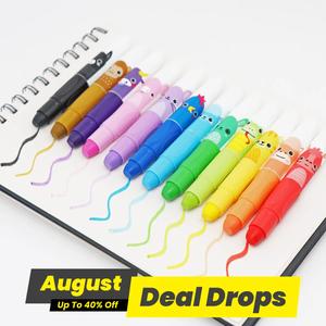 Cute Jumbo Crayons, 12pcs 12 Colors Non Toxic Twistable Crayons with Clear Bag, Coloring Book Markers Washable Silky Crayons for Coloring Painting School Home Office, Creative Craft Kit