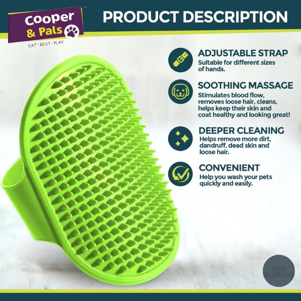 Dog Grooming Mitt Pet Glove Brush | Cat Fur Hair Remover Deshedding Hand Massage 1