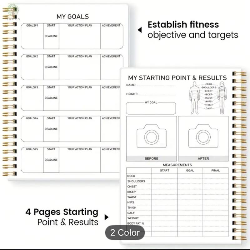 Fitness Planner Notebook - Daily Workout Tracker, Goal Setting, and Body Measurement 6