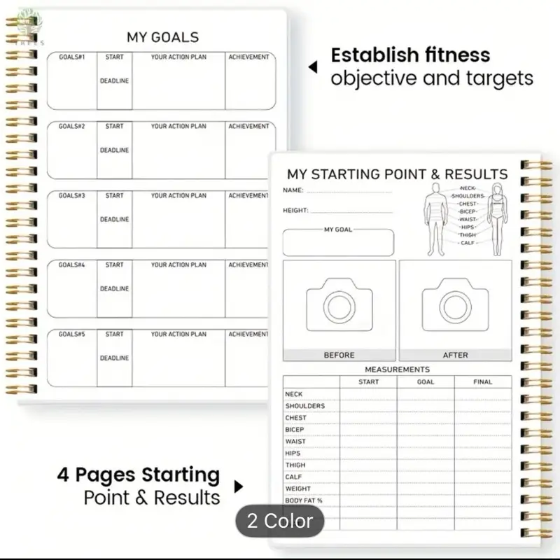 Fitness Planner Notebook - Daily Workout Tracker, Goal Setting, and Body Measurement 6