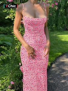 Women's Ditsy Floral Print Backless Cami Dress, Clothes Women, Boho Fashion Maxi Dress for Holiday Vacation Party, Ladies Dress for Beach, Casual Dresses