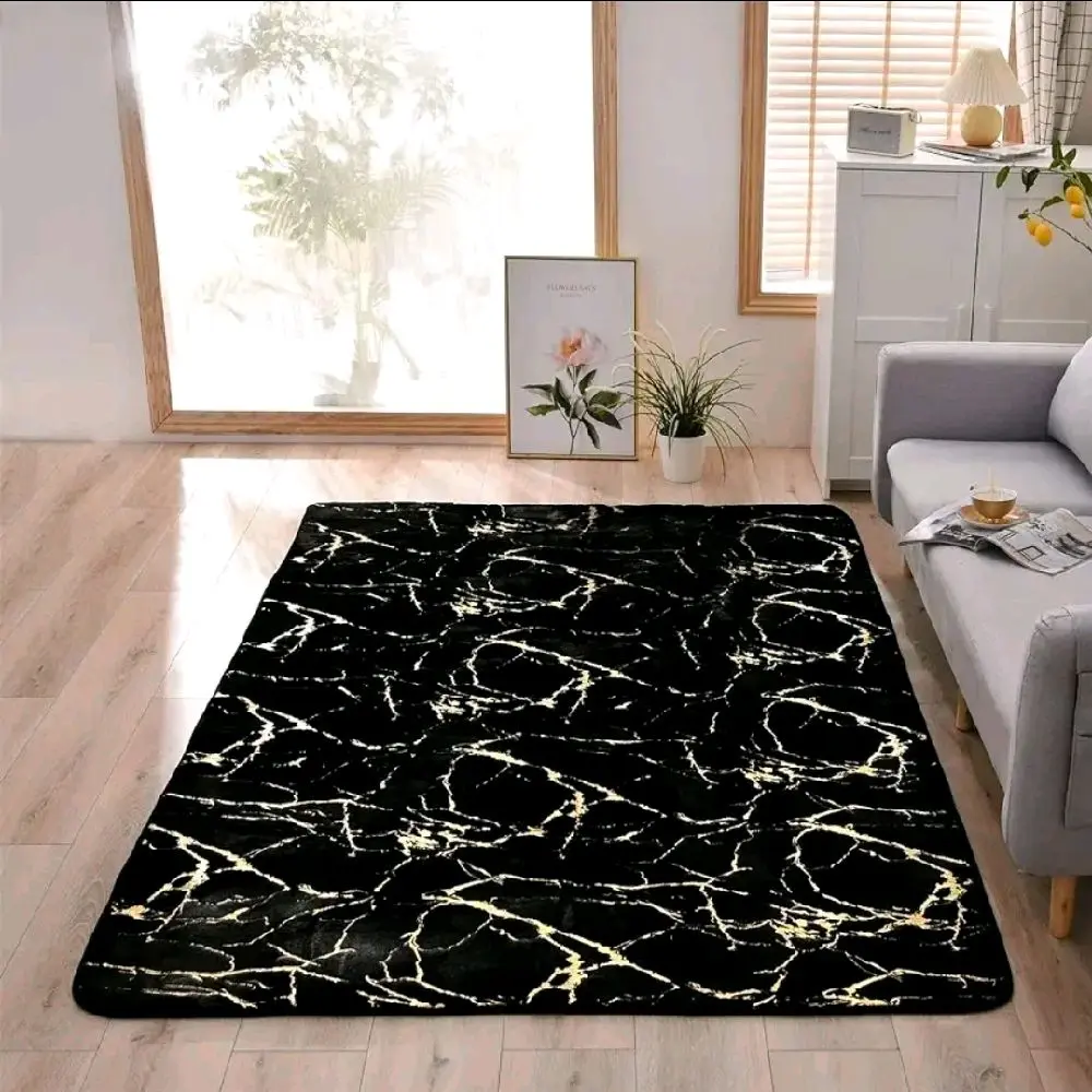 Premium Soft Metallic Marble Effect Rug - Luxury Quality, Non-Slip, Machine Washable, 160x230cm