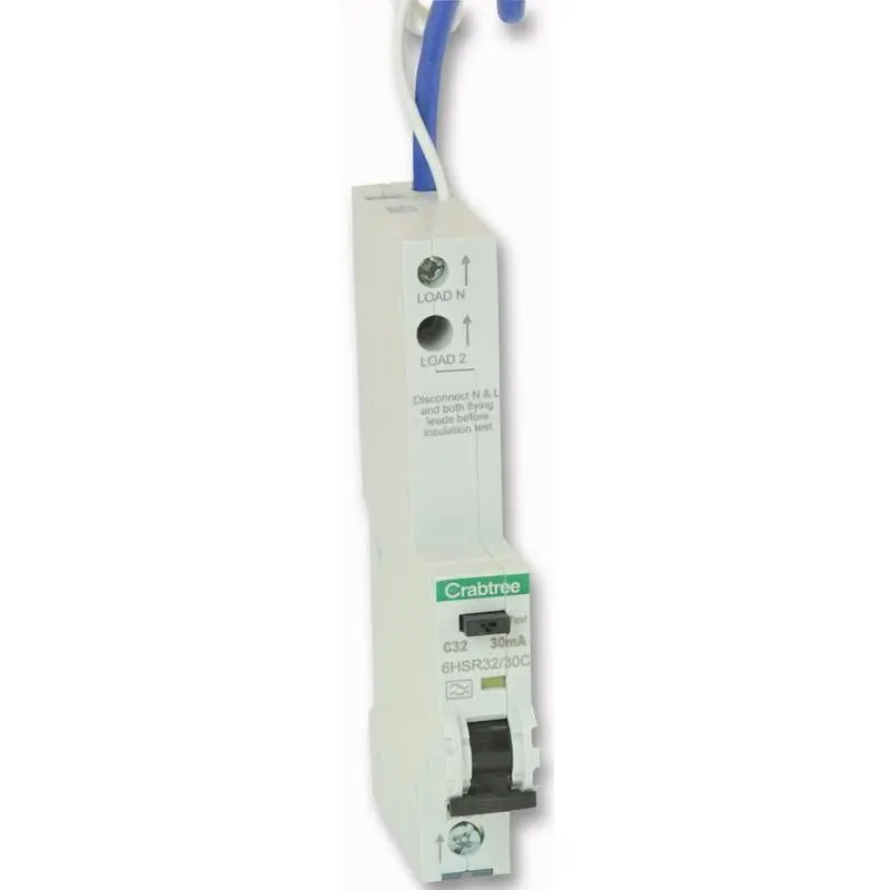 CRABTREE - Loadstar 32A 30mA Single Pole Type C RCBO, 10kA 0