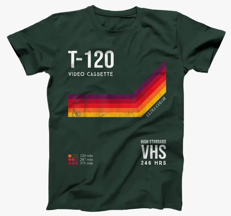 Never Forget Vintage 1980s VHS Cassette Retro T-Shirt - Sweatshirt - Hoodie - Unisex Adults - Black - Small - Short Sleeve - 80s Themed - Retro VHS Cassette Design RD0 4
