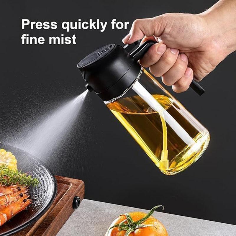 Product Introduction of Multifunctional 2 in 1 Glass Oil Dispenser, 1 Count Oil Sprayer Bottle with Handle, Oil Dispenser for Cooking, Baking, Frying, Kitchen Utensils & Gadgets, Kitchen Gadgets 2024 11
