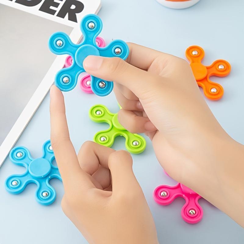 5pcs Colorful Fidget Spinners - Random Color Plastic Hand Spinners for Stress Relief, Party Favors, and Finger Toys, Decompression Toy|Random Color Design|Plastic Fidget Spinner 3