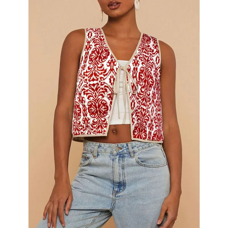 Travachic Women's Casual Woven Printed Fitted Jacket,Summer Outfits For Women,Beachwear,Easter,Beach Outfits For Woman,Spring Break,Vacation Outfits Women,Concert Outfit Women,BOHO,Bohemia,Music Festival,Tropical Vacation Woman Clothes 2