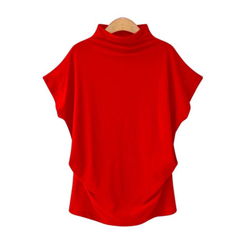 Product Introduction of 5XL Women Summer T-Shirt Short Batwing Sleeve Loose Solid Gray Turtleneck Tee Shirt 2025 New T-Shirts Femme Tees Tops 17