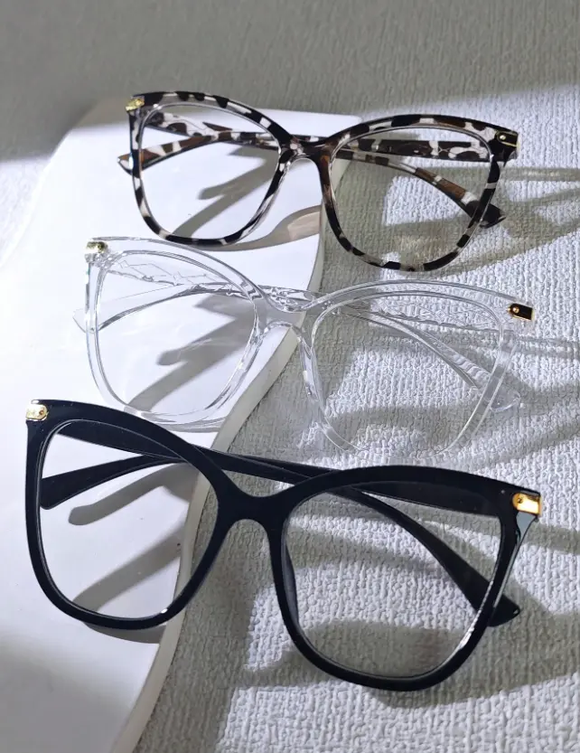 3PCS Oversized Cat Eye Glasses for Women – Fashionable Computer & Reading Eyewear, Prescription-Ready