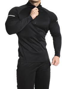 Men's Solid Color Half Zip Up Long Sleeve Sweatshirt, Regular Fit Casual Comfy Raglan Sleeve Stand Collar Pullover for Spring & Fall, Men's Clothes for Daily Wear, Athletic Top,  Streetwear