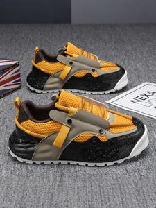 Men's Sporty Lace Up Running Shoes, Casual Comfortable Breathable Sneakers, Trendy All-match Sports Shoes for Daily Wear