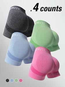 Women's Letter Print High Waist Gym Shorts, Casual Comfy Breathable Skinny Shorts for Yoga Gym Workout Running, Ladies Sportswear for All Seasons