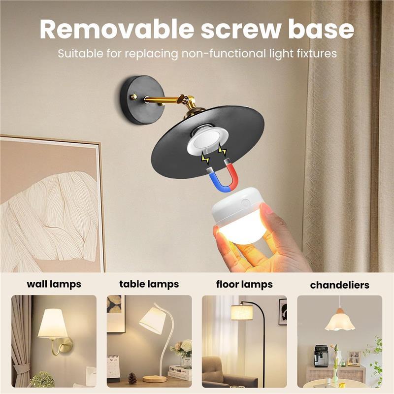 USB Rechargeable Light Bulb with Remote Control Timer and 3 Color Temperatures, 5W Dimmable Battery Powered LED Bulb 2