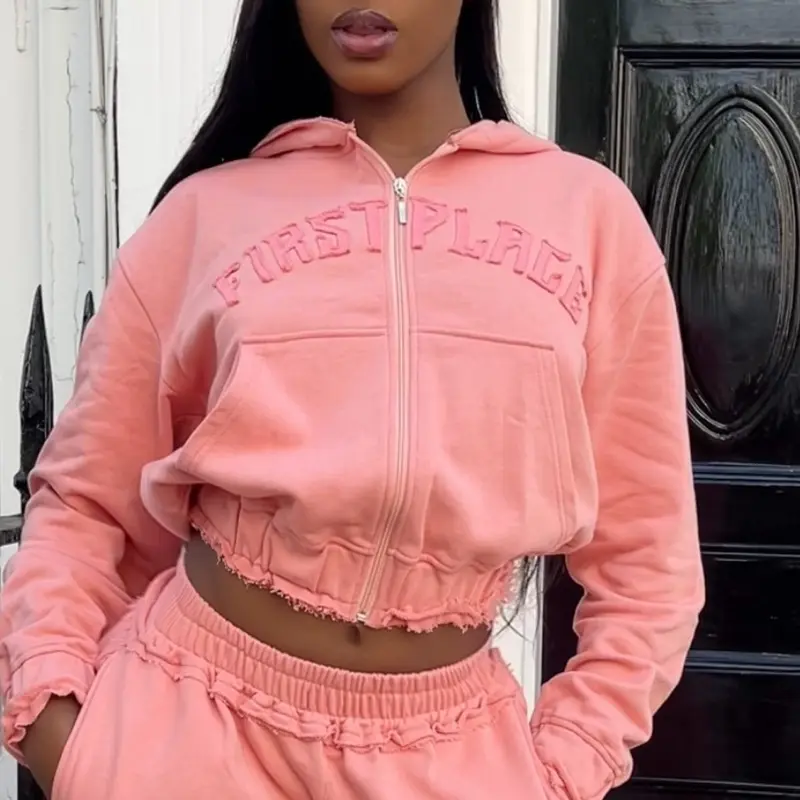 Distressed Fantasy Hoodie - Pink 1