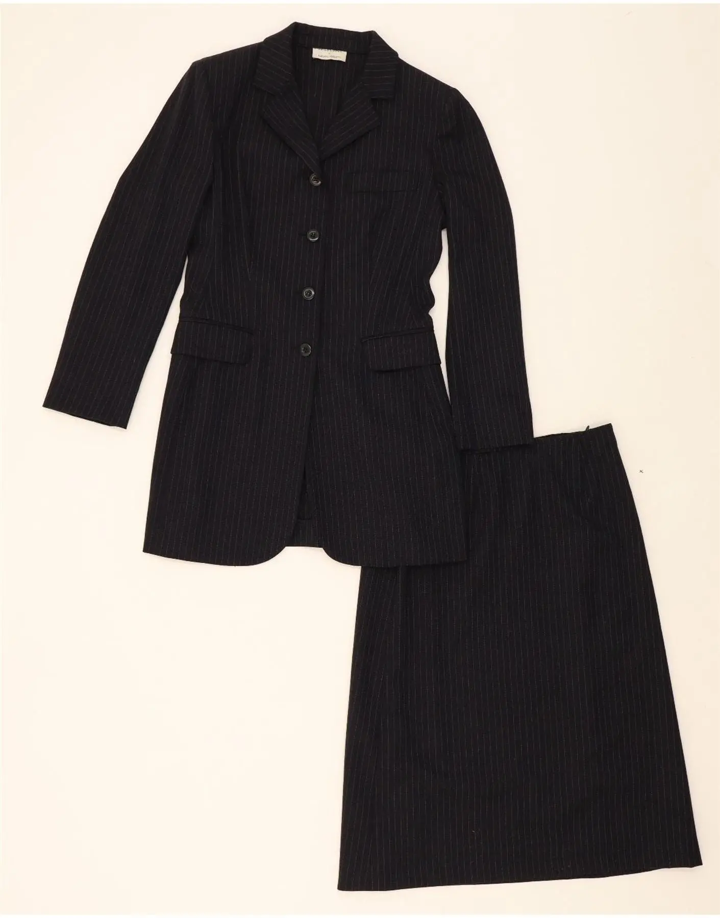 Pre-Owned Vintage ALBERTA FERRETTI Womens 2 Piece Skirt Set UK 8 Small W28  Navy Blue