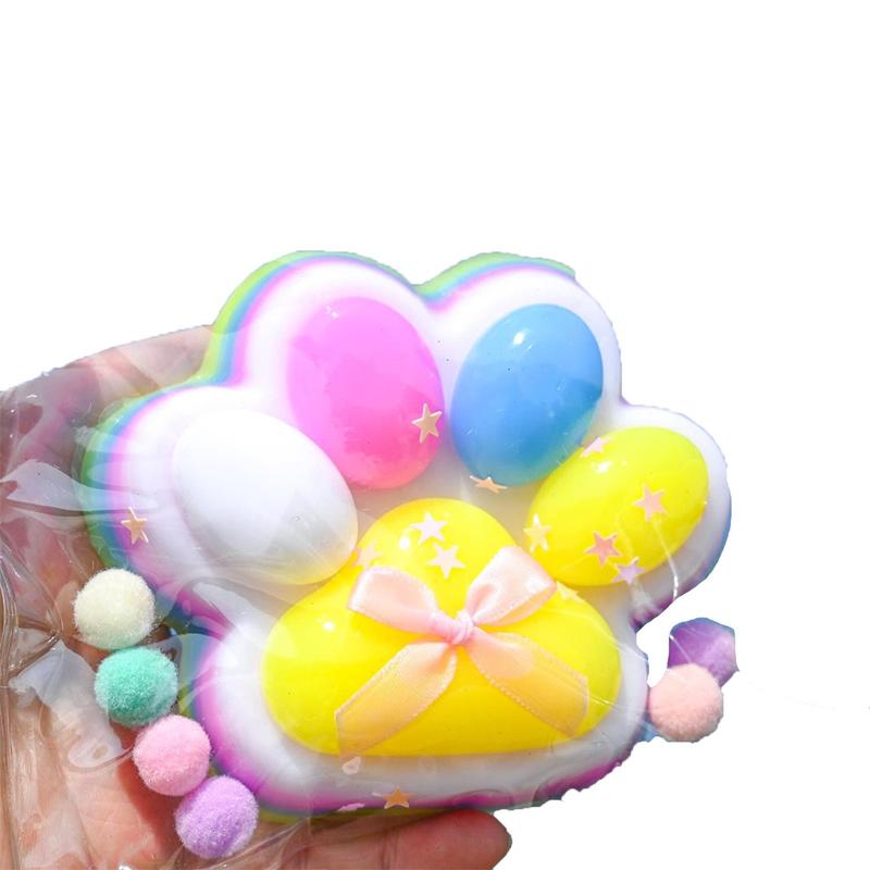 Relieve Stress And Release Small Toy Handmade Taba Big  Toy For Stress Relief ( Big )  Cat Paw Shape Cotton Candy Style 4