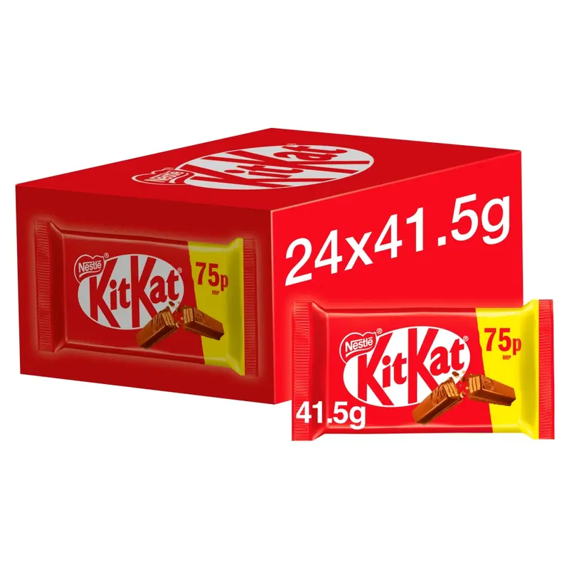 Kitkat 4 Finger Chocolate Bars - Pack of 24 Bars - Bulk Chocolate Long Dated 3