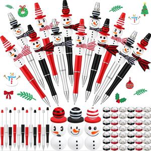 Christmas Series DIY Beadable Pen Set, 99pcs/set DIY Beadable Pen Kit, DIY Pen Making Kit For Office School, Holiday Gift Ideas, Stocking Filler