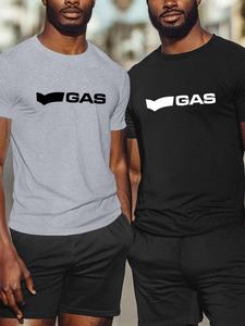 Men's Letter Print Short Sleeve Tee, Regular Fit Casual Quick Drying Round Neck T-Shirt for Summer, Men's Top for Daily Wear